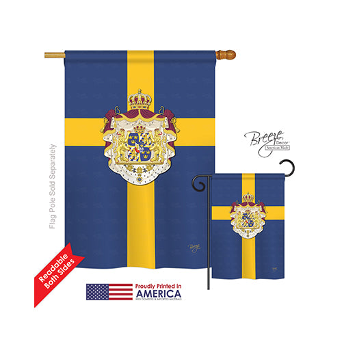 Breeze Decor 08091 Sweden 2-Sided Vertical Impression House Flag - 28 X 40 In.
