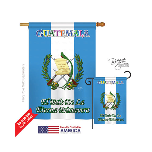 Breeze Decor 08096 Guatemala 2-Sided Vertical Impression House Flag - 28 X 40 In.