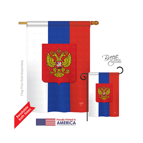 Breeze Decor 08124 Russia 2-Sided Vertical Impression House Flag - 28 X 40 In.