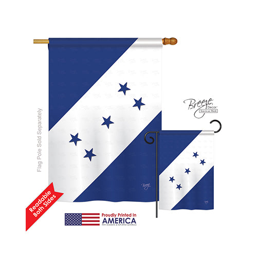 Breeze Decor 08152 Honduras 2-Sided Vertical Impression House Flag - 28 X 40 In.