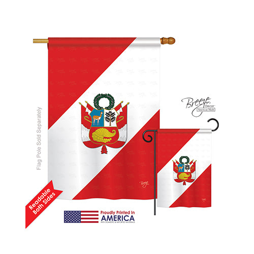 Breeze Decor 08153 Peru 2-Sided Vertical Impression House Flag - 28 X 40 In.