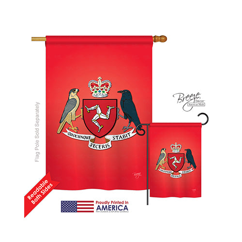 Breeze Decor 08200 Isle Of Man 2-Sided Vertical Impression House Flag - 28 X 40 In.