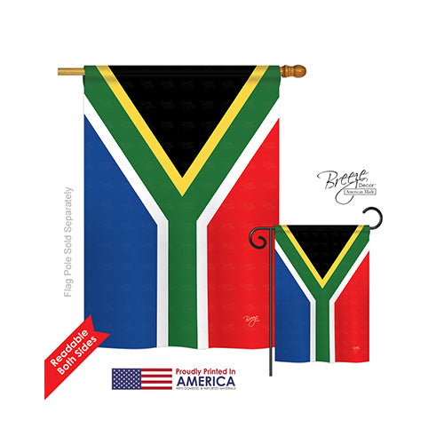 Breeze Decor 08208 South Africa 2-Sided Vertical Impression House Flag - 28 X 40 In.