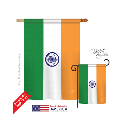 Breeze Decor 08226 India 2-Sided Vertical Impression House Flag - 28 X 40 In.