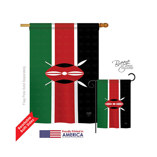 Breeze Decor 08242 Kenya 2-Sided Vertical Impression House Flag - 28 X 40 In.
