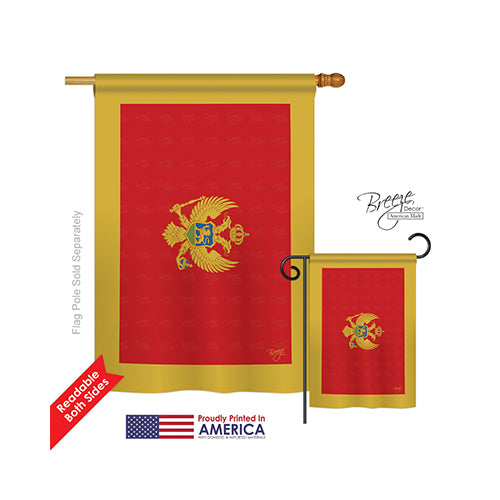 Breeze Decor 08249 Montenegro 2-Sided Vertical Impression House Flag - 28 X 40 In.