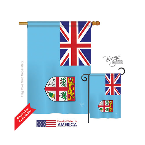 Breeze Decor 08264 Fiji 2-Sided Vertical Impression House Flag - 28 X 40 In.