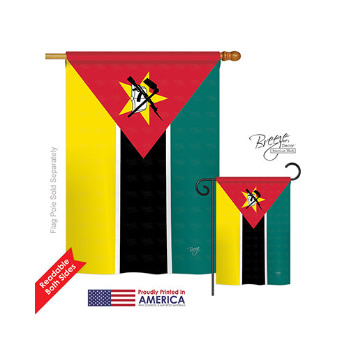 Breeze Decor 08287 Mozambique 2-Sided Vertical Impression House Flag - 28 X 40 In.