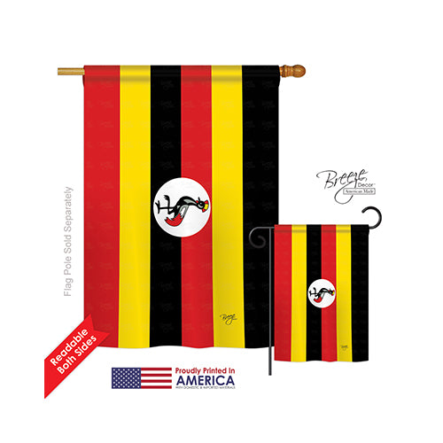 Breeze Decor 08295 Uganda 2-Sided Vertical Impression House Flag - 28 X 40 In.