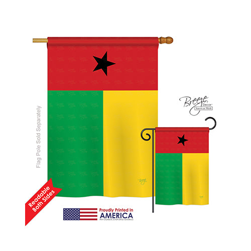 Breeze Decor 08308 Guinea Bissau 2-Sided Vertical Impression House Flag - 28 X 40 In.