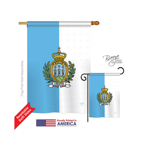 Breeze Decor 08320 San Marino 2-Sided Vertical Impression House Flag - 28 X 40 In.