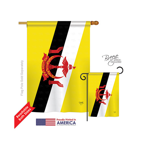 Breeze Decor 08330 Brunei 2-Sided Vertical Impression House Flag - 28 X 40 In.