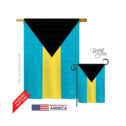 Breeze Decor 08341 Bahamas 2-Sided Vertical Impression House Flag - 28 X 40 In.