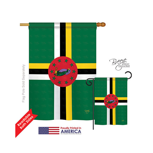 Breeze Decor 08344 Dominica 2-Sided Vertical Impression House Flag - 28 X 40 In.