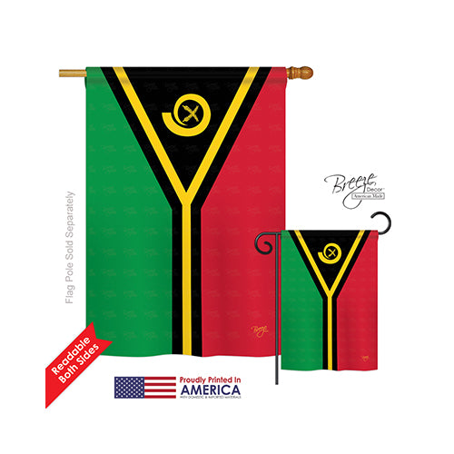 Breeze Decor 08350 Vanuatu 2-Sided Vertical Impression House Flag - 28 X 40 In.