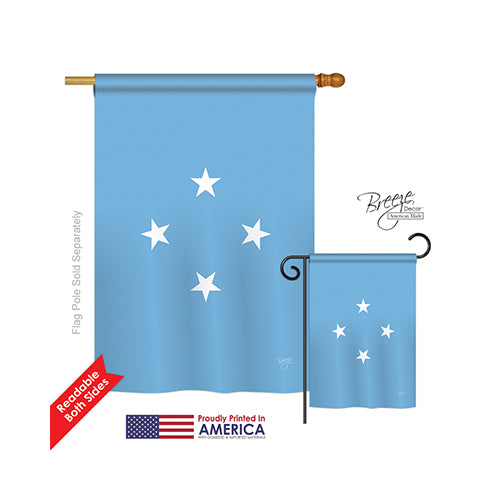 Breeze Decor 08352 Micronesia 2-Sided Vertical Impression House Flag - 28 X 40 In.