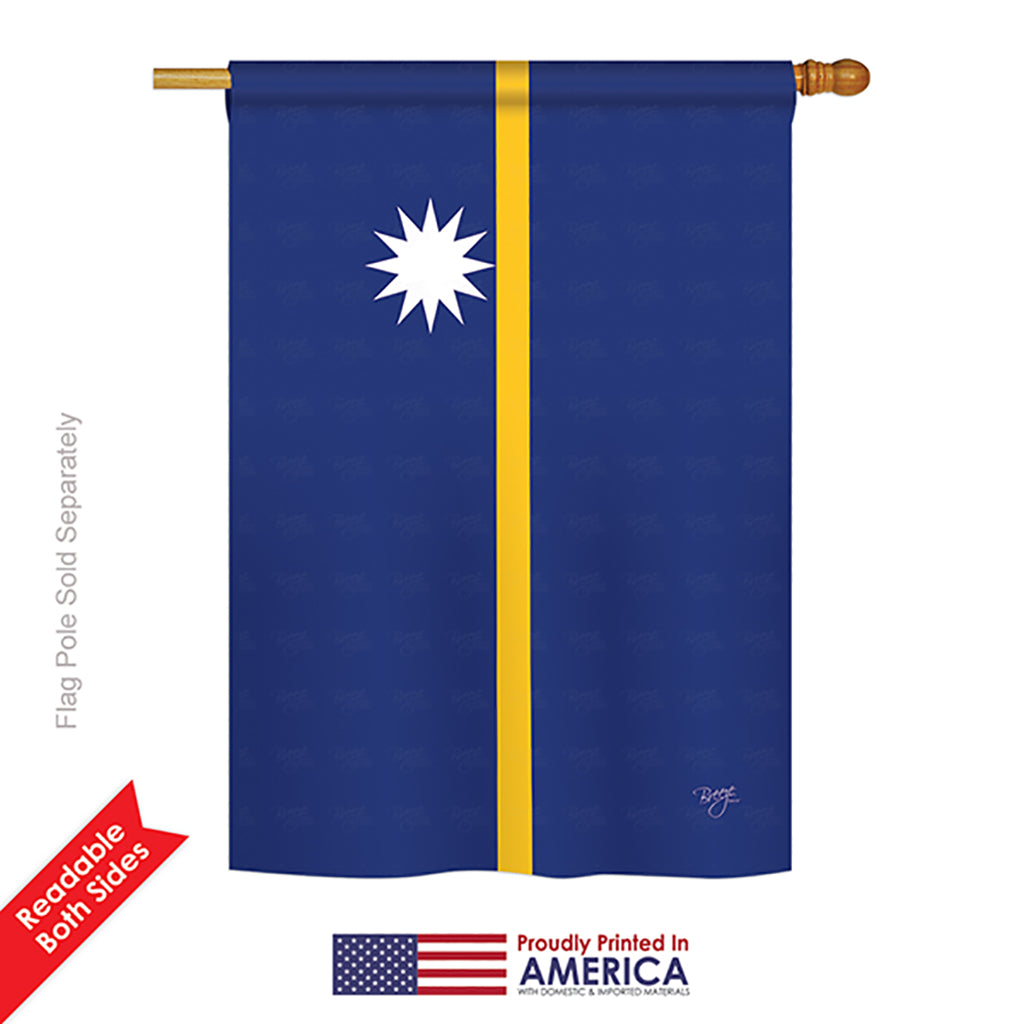 Breeze Decor 08358 Nauru 2-Sided Vertical Impression House Flag - 28 X 40 In.