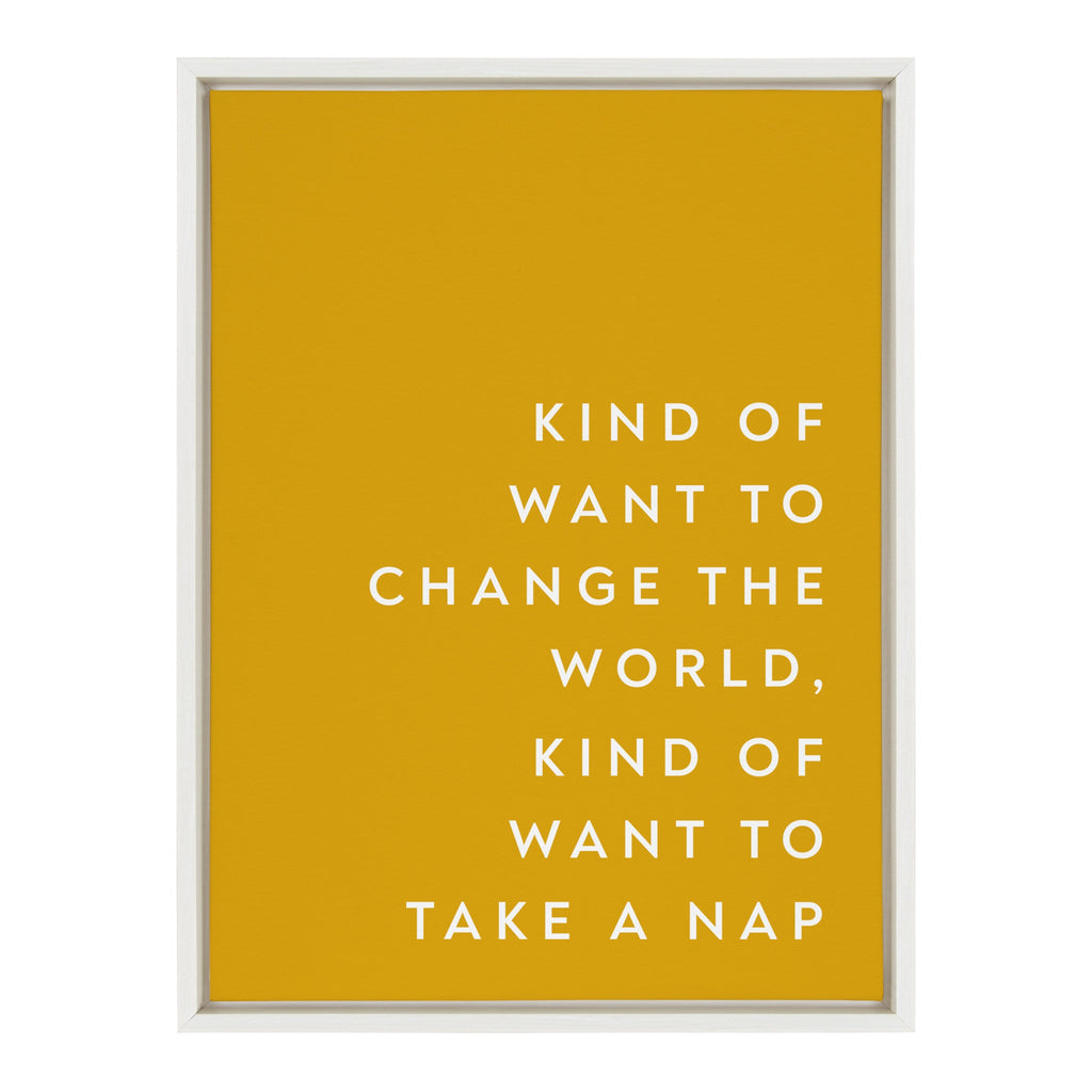 Sylvie Change the World Nap Framed Canvas by Apricot and Birch