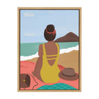 Sylvie Beach Solo Framed Canvas by Queenbe Monyei