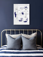 Mystery Blue Floating Acrylic Art by Shatha Al Dafai