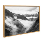 Sylvie BW Highland Cow No. 1 , Mountains, and Inca Trail Black and White Framed Canvas by Various Artists
