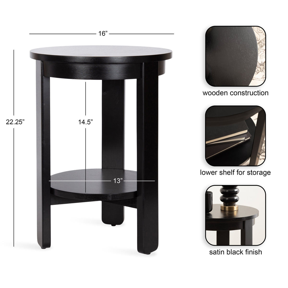 Foxford Round Wood Side Table