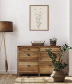 Sylvie Delicate Illustrated White Wildflowers Framed Canvas by The Creative Bunch Studio