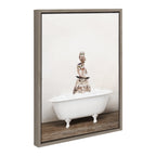Sylvie Stacked Owls in Rustic Bath Framed Canvas by Amy Peterson Art Studio