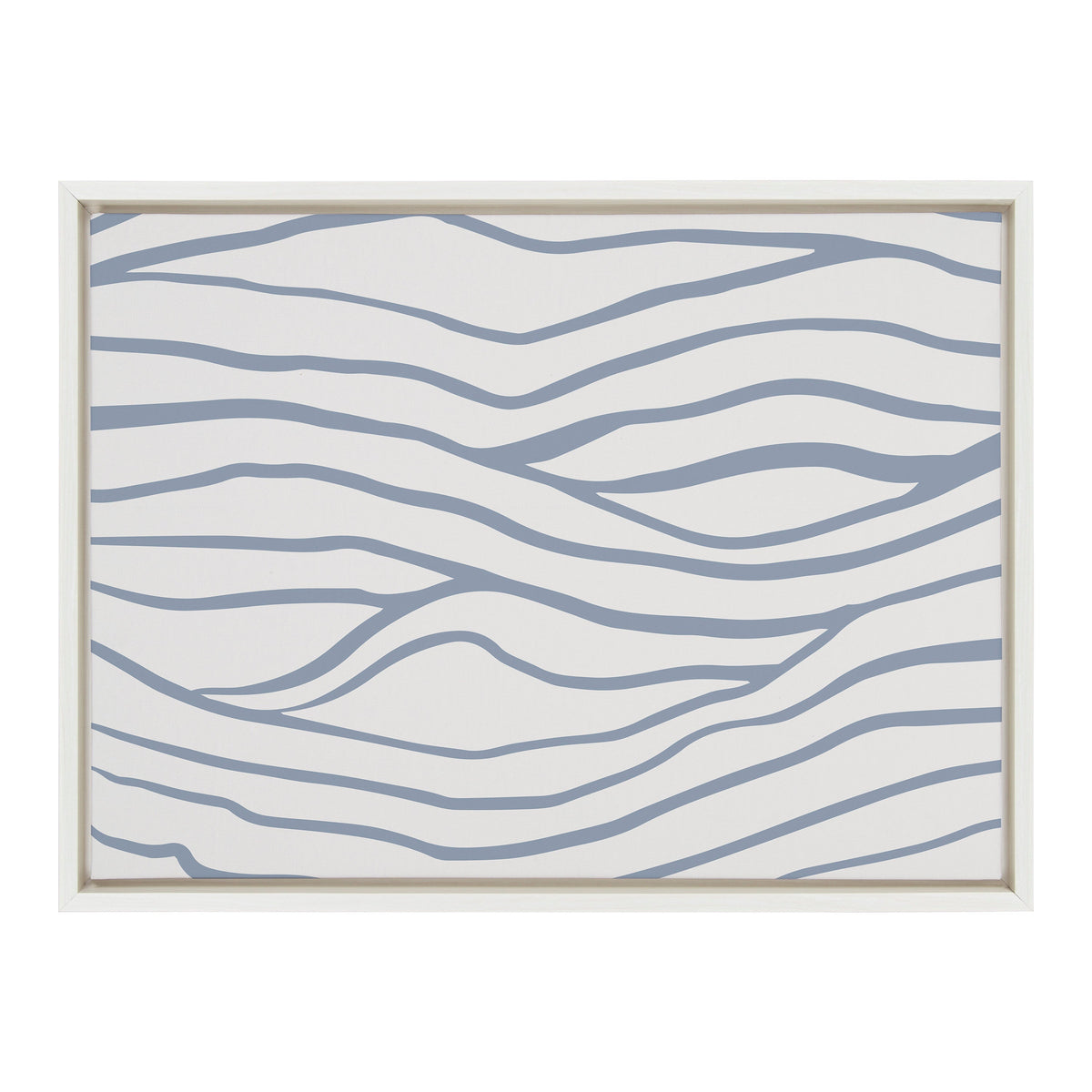 Sylvie Simple Elegant Coastal Waves Framed Canvas by The Creative Bunch Studio