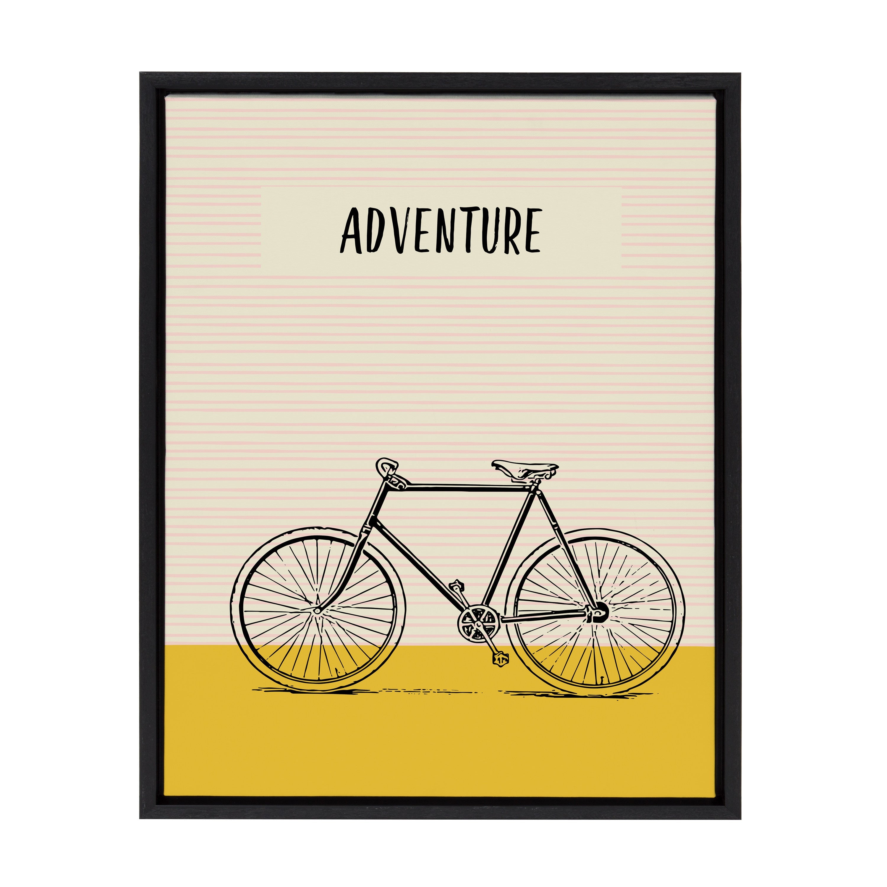 Sylvie Bike Yellow Adventure Framed Canvas by Apricot and Birch