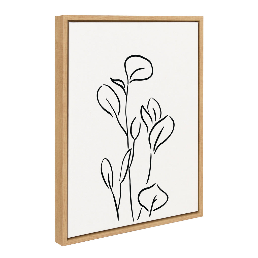 Sylvie Botanical Sketch Print No 3 Framed Canvas by The Creative Bunch Studio