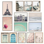 Sylvie Palm tree Row and LA Summer Framed Canvas by Caroline Mint