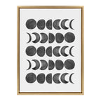 Sylvie 901 Moon Phases Black on White Framed Canvas by Teju Reval of SnazzyHues