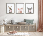 Sylvie Bubble Gum Piglet Framed Canvas by Amy Peterson Art Studio