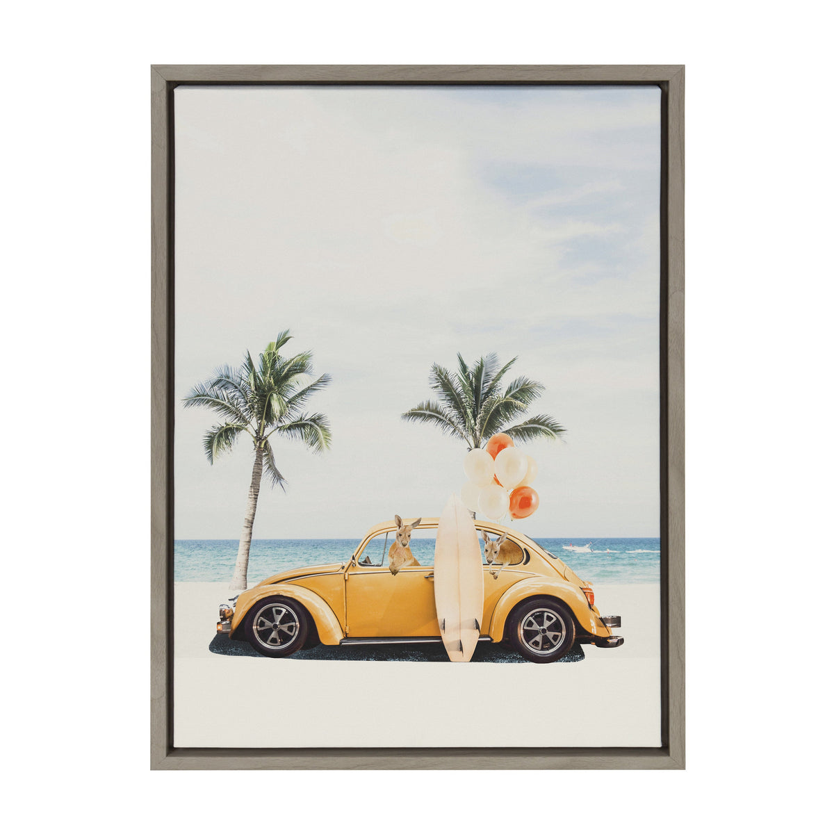 Sylvie Kangaroo Summer Adventures Framed Canvas by July Art Prints