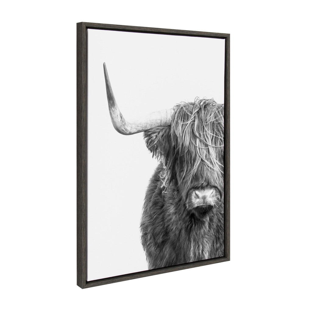 Sylvie Highland Cow Framed Canvas by Amy Peterson Art Studio