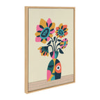 Sylvie Mid Century Modern Sunflowers Framed Canvas by Rachel Lee of My Dream Wall