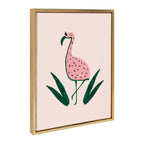 Sylvie Flamingo Watermelon Framed Canvas By Kendra Dandy