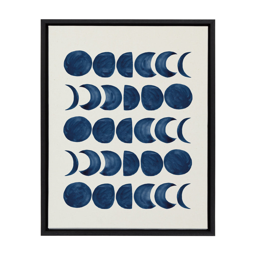 Sylvie Moon Phases Framed Canvas by Teju Reval of SnazzyHues