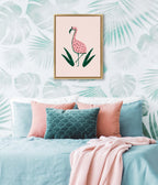 Sylvie Flamingo Watermelon Framed Canvas By Kendra Dandy