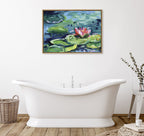 Sylvie Lily Pad By The Shore Framed Canvas by Rachel Christopoulos
