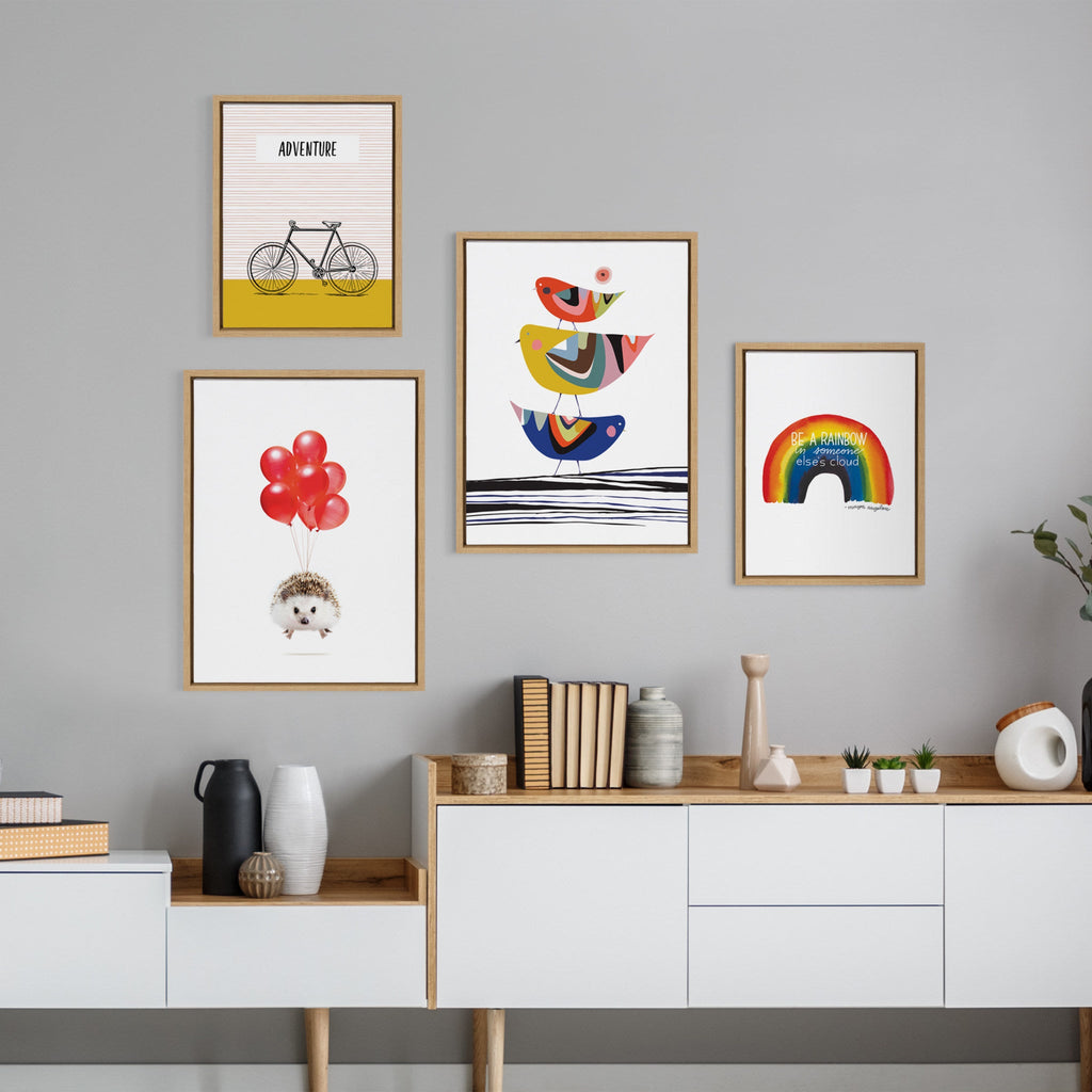 Sylvie Whimsy Modern Framed Canvas Set