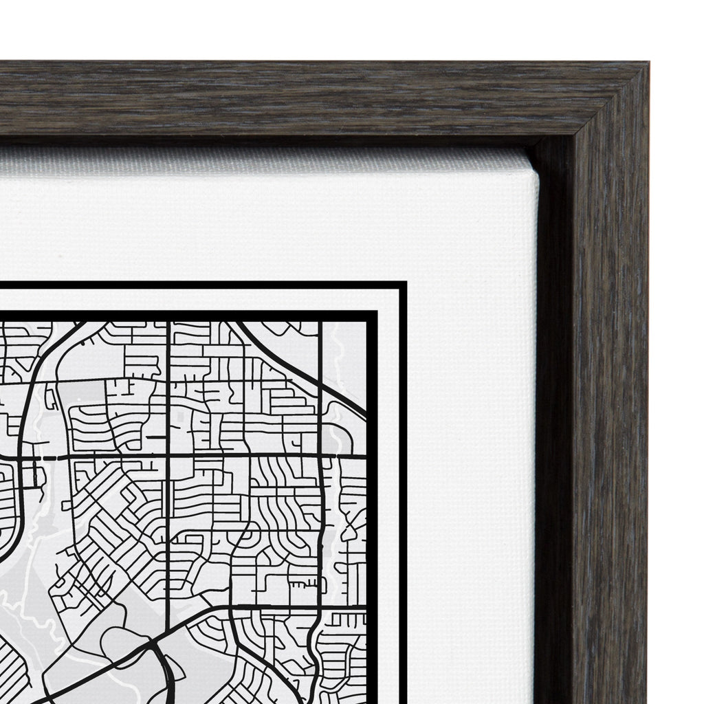 Sylvie Dallas Modern Map Framed Canvas by Jake Goossen