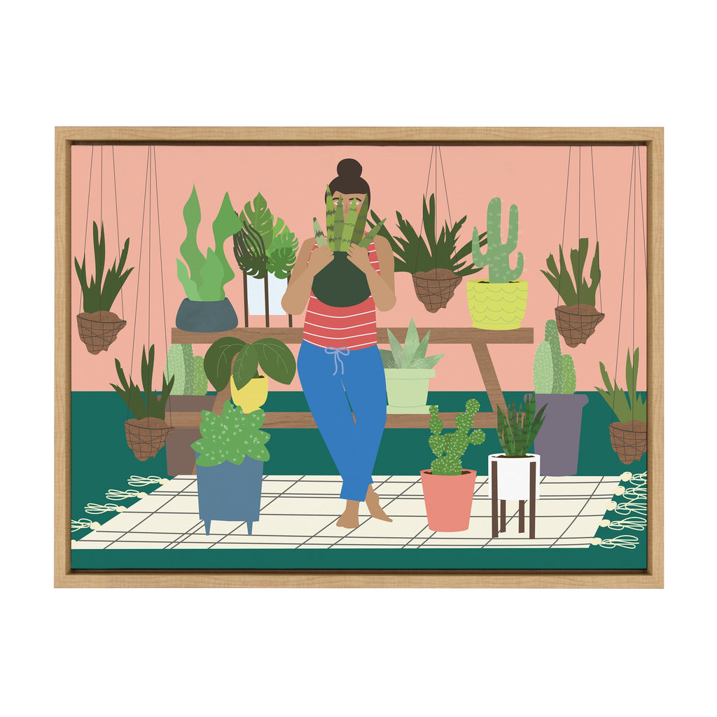 Sylvie Plant Lady Framed Canvas by Queenbe Monyei