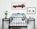 Sylvie Dino Cars Faceoff Framed Canvas by Saint and Sailor Studios
