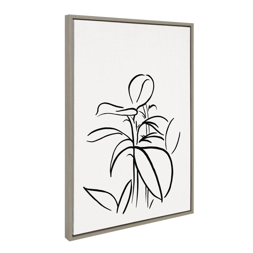 Sylvie Botanical Sketch Print No 1 Framed Canvas by The Creative Bunch Studio