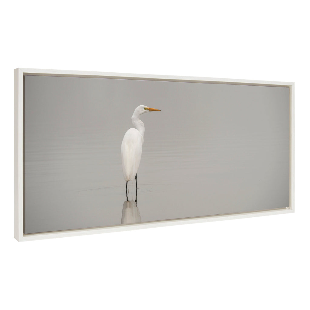Sylvie Great White Egret Framed Canvas by Crystal Lynn Collins