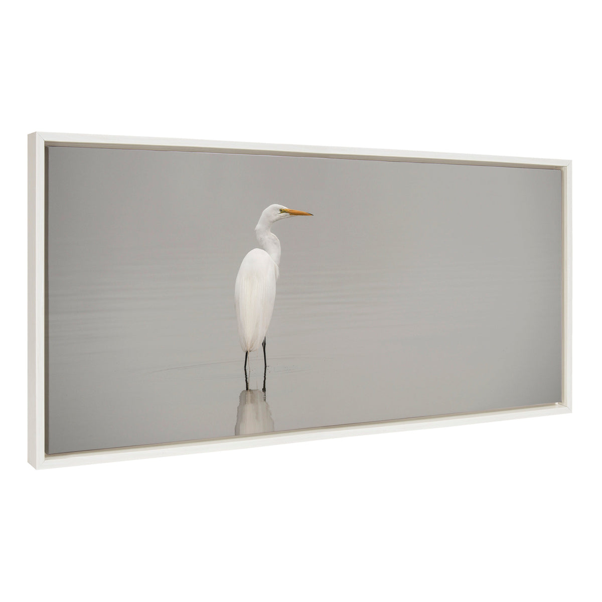 Sylvie Great White Egret Framed Canvas by Crystal Lynn Collins