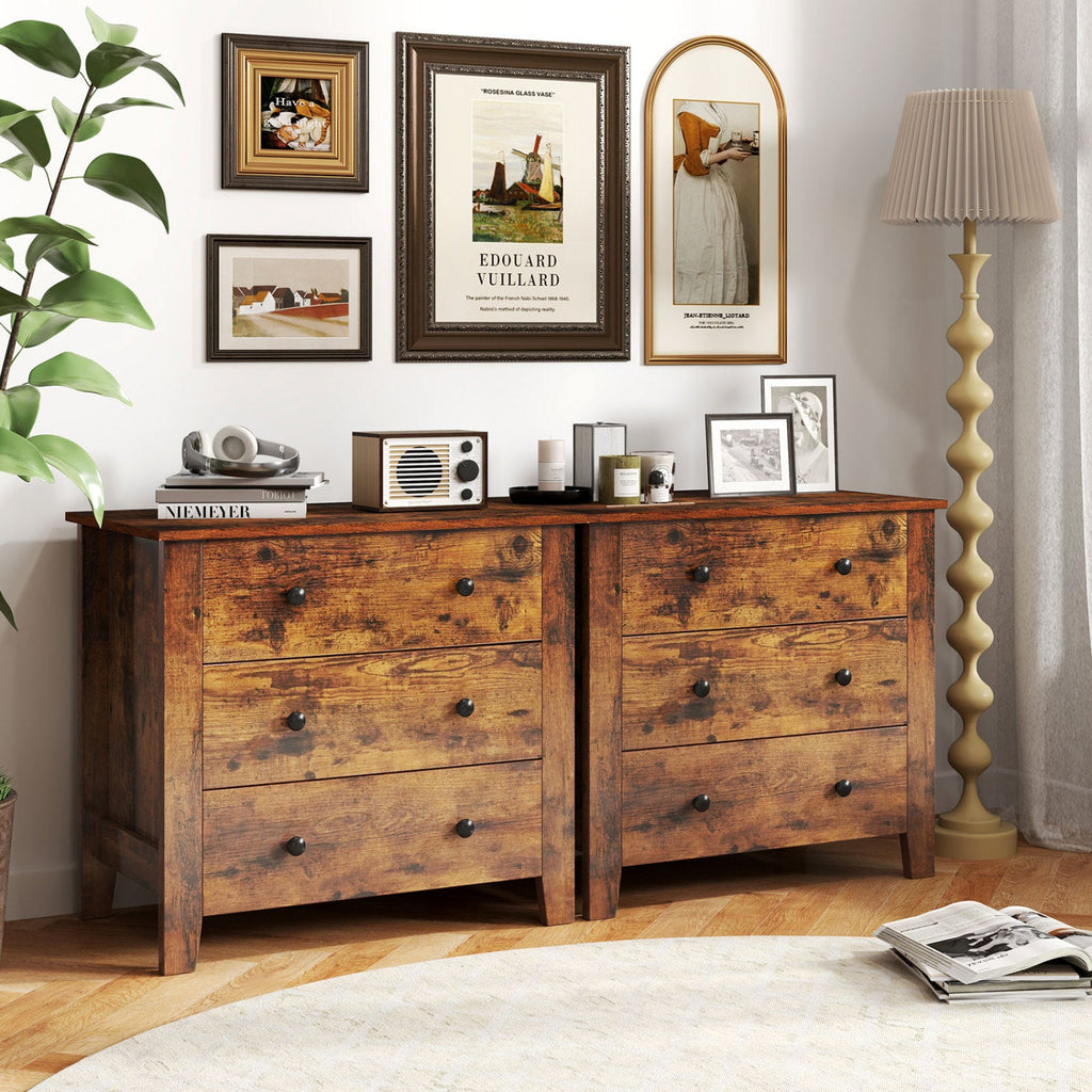 3-Drawer Dresser with Tapered Legs (2-Pack)