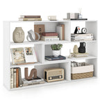 Geometric Bookshelf Set with 3 Open Shelves and Anti-Tip